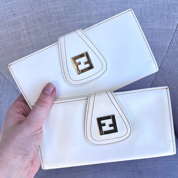 FENDI Zucca Long Wallet Zucchino Coated Canvas Baguette Continental Flap FF Logo - Picture 10 of 10